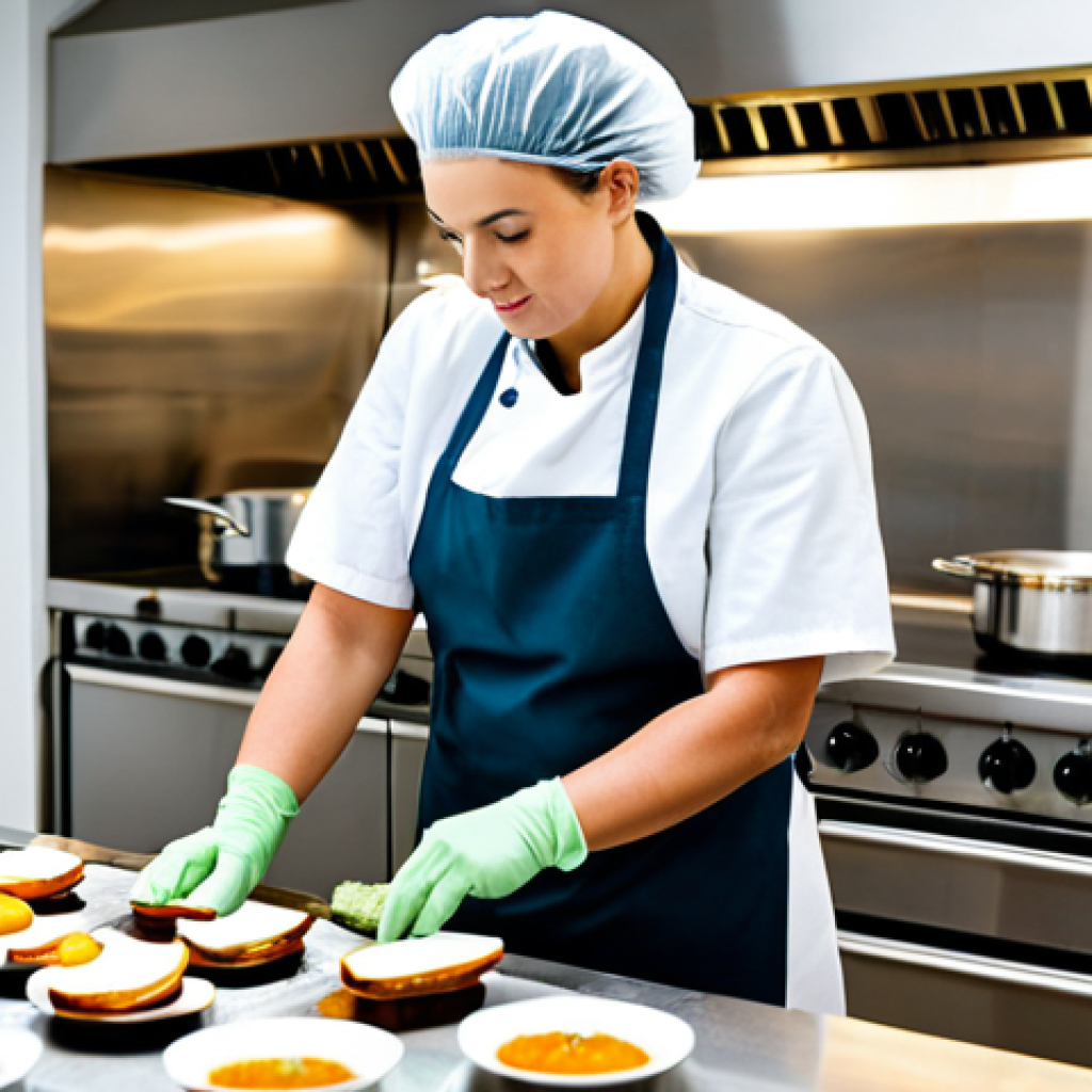 식품위생관리사 자격증의 시장 가치 - Confident Food Handler**

"A professional food handler in a clean, modern kitchen, wearing appropria...