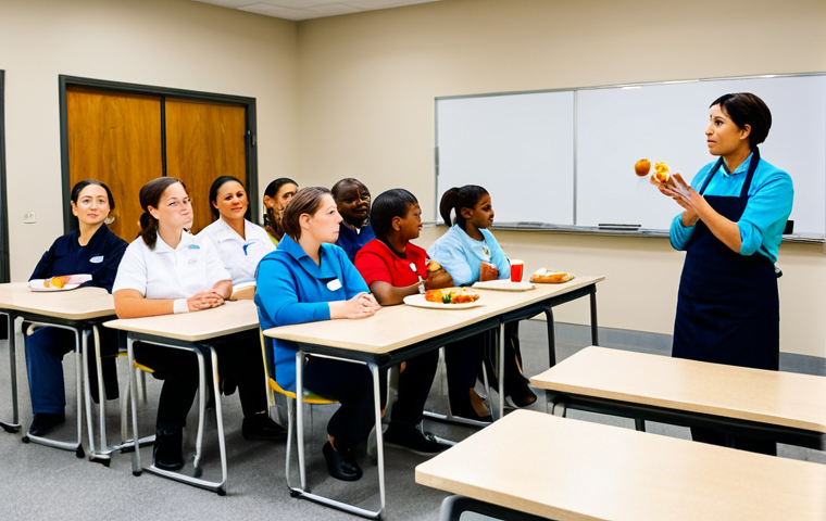식품위생관리사 자격증의 시장 가치 - Busy Restaurant Kitchen**

"A bustling, but organized restaurant kitchen scene. Chefs in chef whites...